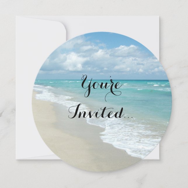 Extreme Relaxation Beach View Invitation (Front)