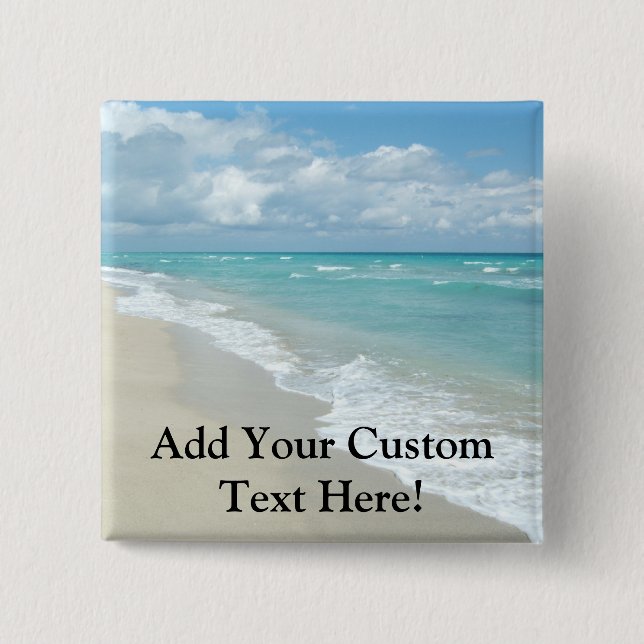 Extreme Relaxation Beach View White Sand 15 Cm Square Badge (Front)