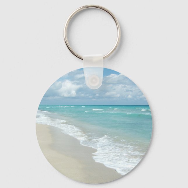 Extreme Relaxation Beach View White Sand Key Ring (Front)