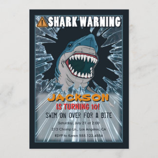 Extreme Shark Boys Birthday Party Invitation