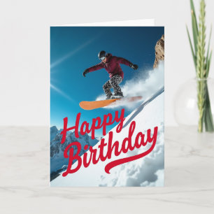 Extreme Snowboarder Birthday Card