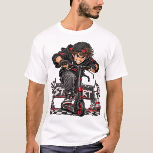 Extreme Stunt Scooter Racer Anime Streetwear T-Shirt