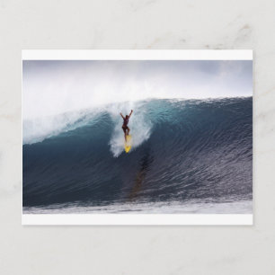 Extreme surfing big blue waves postcard