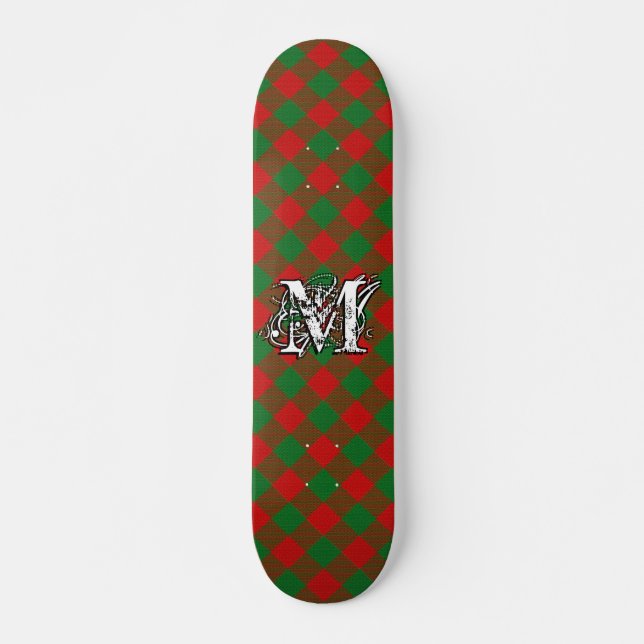 Extreme Tartan Clan Moncreiffe Monogram Skateboard (Front)