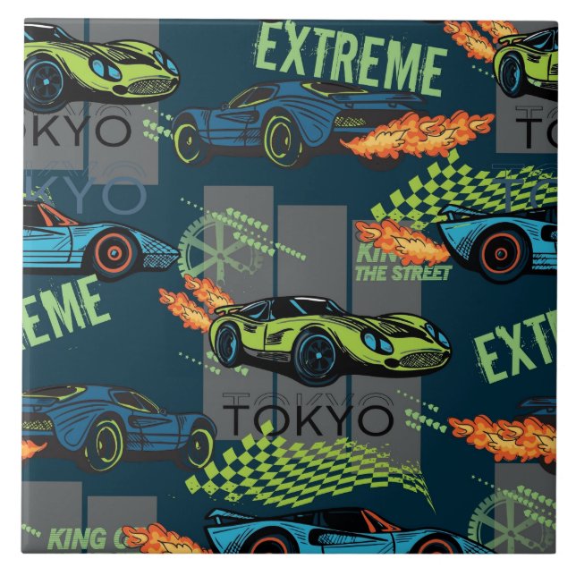 Extreme Tokyo Street Racing Pattern Ceramic Tile (Front)