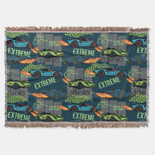 Extreme Tokyo Street Racing Pattern Throw Blanket