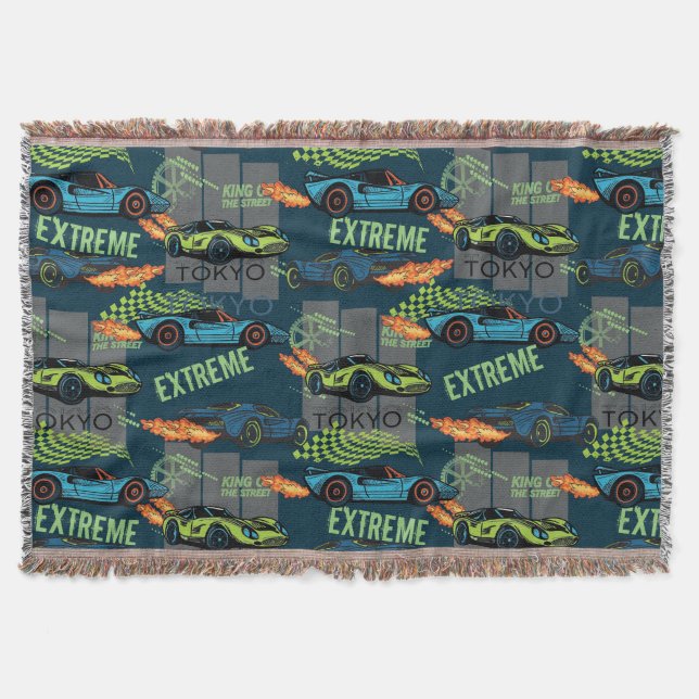 Extreme Tokyo Street Racing Pattern Throw Blanket (Front)