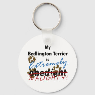 Extremely Naughty Bedlington Terrier Key Ring