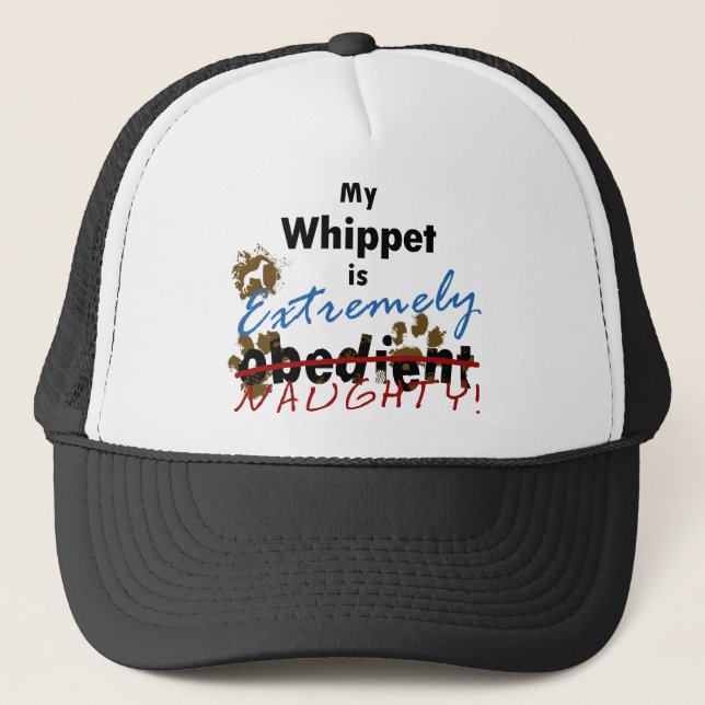 Extremely Naughty Whippet Trucker Hat (Front)