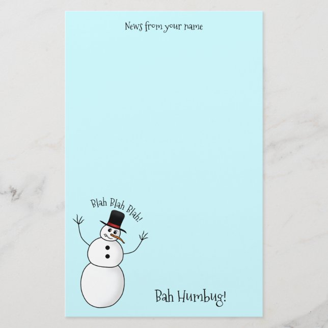 Extremely rude snowman stationery (Front)
