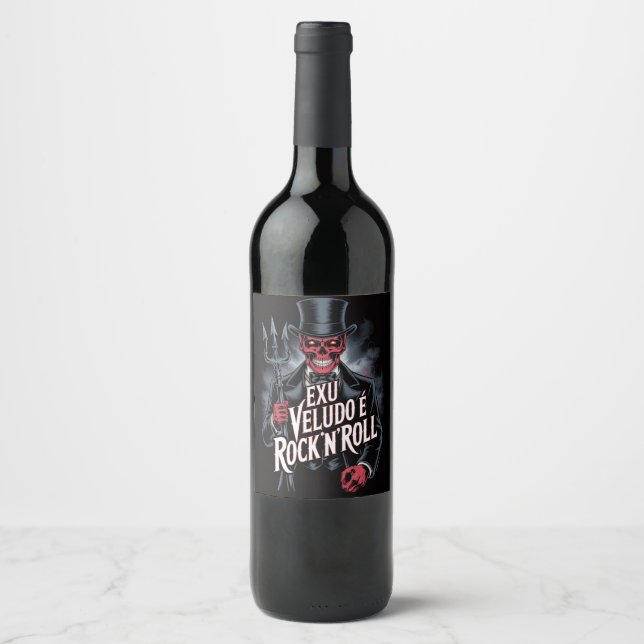 Exu Veludo is Rock'N'Roll #1 Wine Label (Front)