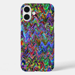 Exuberant Zigzag Artist Colours iPhone 16 Plus Case