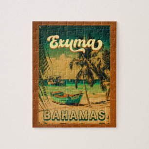 Exuma Bahamas - Beach Vintage Retro Souvenirs Jigsaw Puzzle