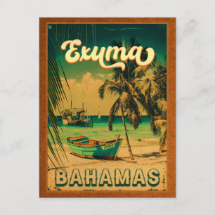 Exuma Bahamas - Beach Vintage Retro Souvenirs Postcard
