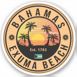 Exuma Bahamas Retro Sunset Vintage Souvenirs
