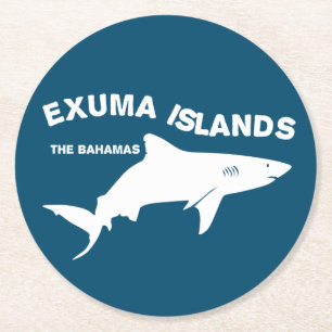 Exuma Islands - Bahamas Scuba Diving With Sharks Round Paper Coaster