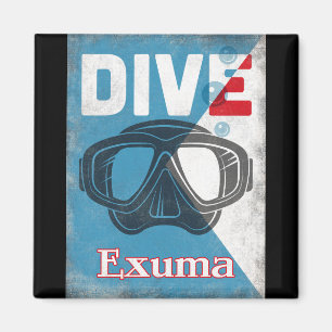 Exuma Vintage Scuba Diving Mask Magnet