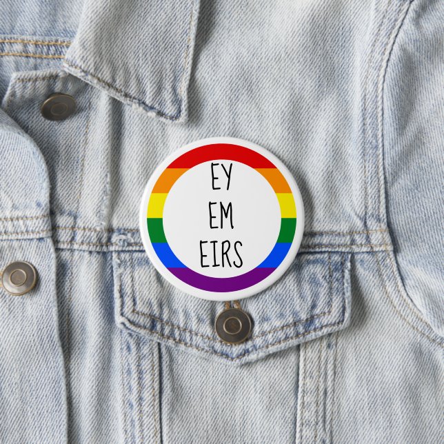 Ey Em Eirs Pronoun 7.5 Cm Round Badge (In Situ)
