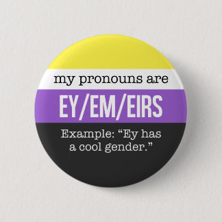 Ey/Em Pronouns – Nonbinary Flag 6 Cm Round Badge