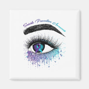Eye & Teal Purple Ribbon Suicide Prevention Aw Magnet