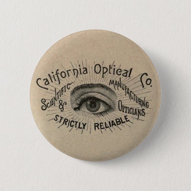 Eye Antique Advertising Optical 6 Cm Round Badge (Front)