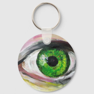 Eye art painting key ring