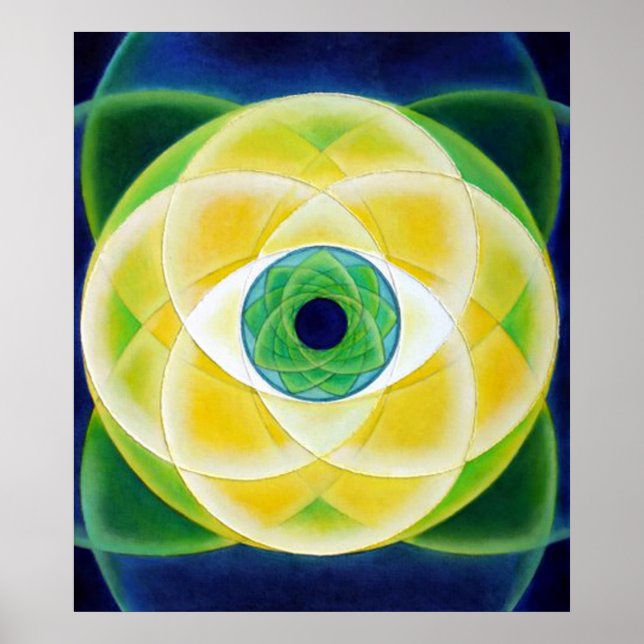 Eye blue green petals poster (Front)