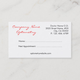 Eye Boutique Appointment Card