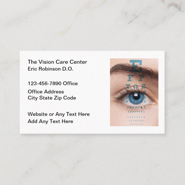 Eye Care Doctor Vision Centre Business Card (Front)