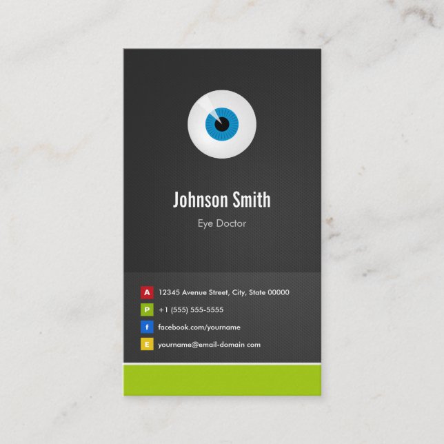 Eye Care Eye doctor - Optical Creative Innovative Business Card (Front)