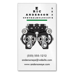 Eye Care Specialist Phoropter Magnetic Business Card
