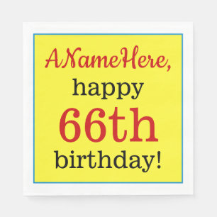 Eye-Catching 66th Birthday Paper Napkins