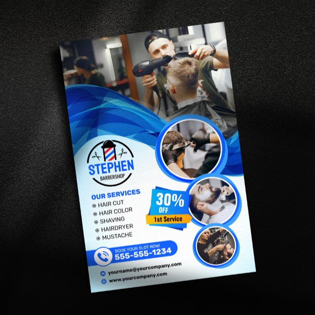 Eye-Catching Barber Shop Hairdresser Hair Stylist  Flyer (Creator Uploaded)