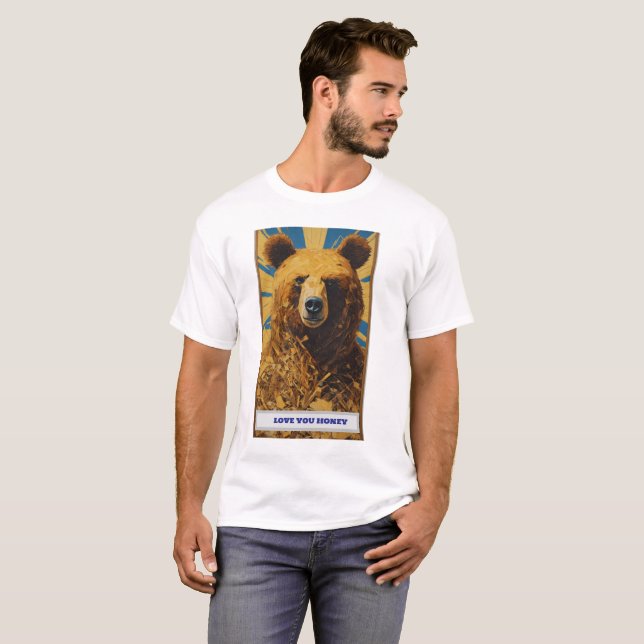  Eye-catching bear motif that expresses your love  T-Shirt (Front Full)