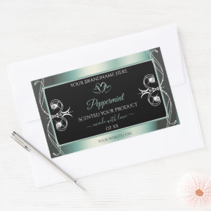 Eye Catching Black Mint Teal Product Labels Jewels