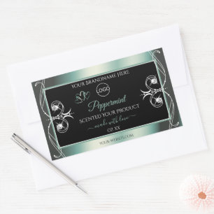 Eye Catching Black Mint Teal Product Labels Logo