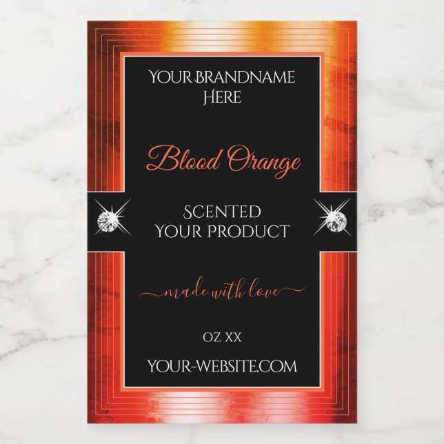 Eye Catching Black Orange Brilliants Product Label (Single Label)