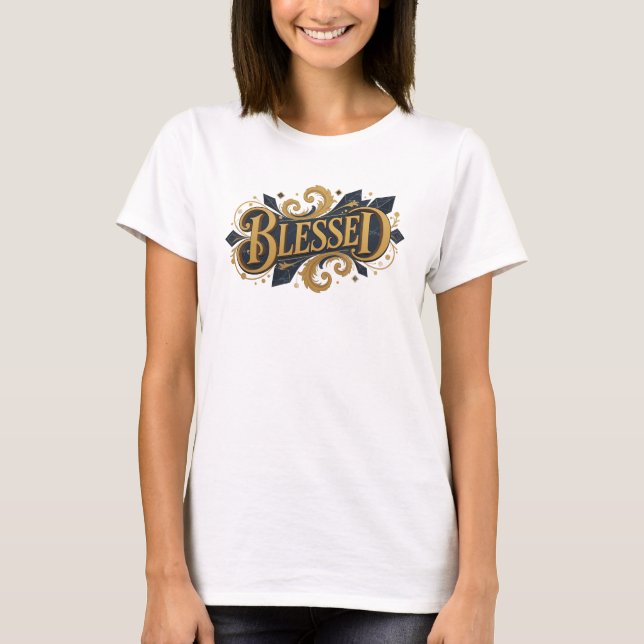 Eye-Catching BLESSED 2D Art Design T-Shirt (Front)