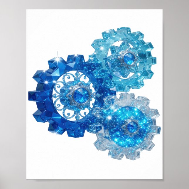 Eye-Catching Blue BLUE GEAR Print (Front)