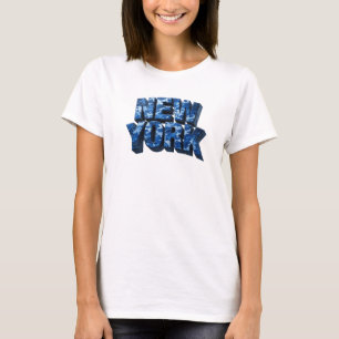 Eye-Catching Blue NEW YORK Print T-Shirt