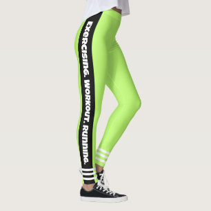 Eye catching bright green neon Exercising Workout Leggings