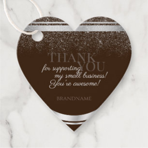 Eye Catching Brown and Silver Packaging Thank You Favour Tags
