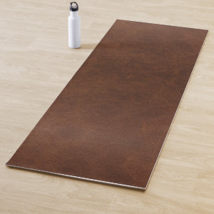 Eye Catching Brown Leather Texture Non Slip Yoga Mat