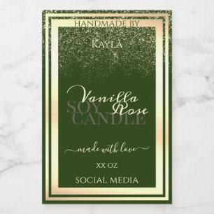 Eye Catching Dark Green Product Labels Gold Frame