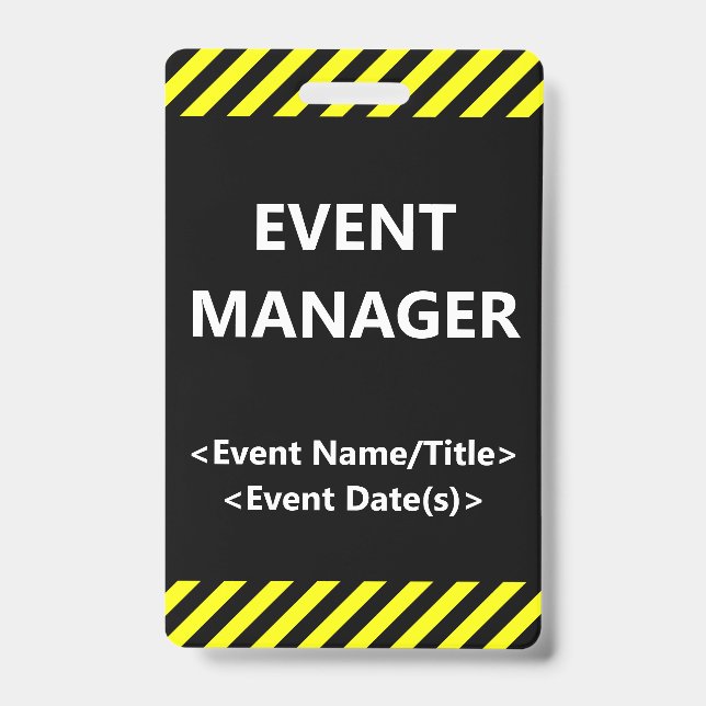 Eye-Catching "EVENT MANAGER" Badge ID Badge (Front)