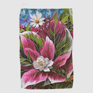 Eye-catching floral golf towel