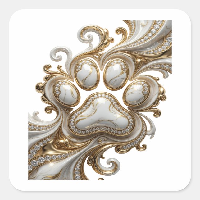 Eye-Catching Gold Abstract Gift Sticker (Front)