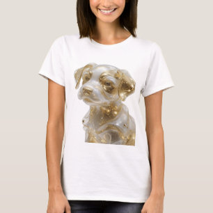 Eye-Catching Gold GOLDEN DOG Graphic Design T-Shirt