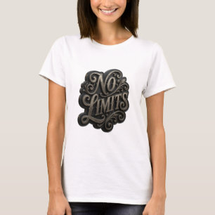 Eye-Catching Gold NO LIMITS Text Design T-Shirt