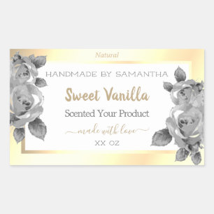 Eye Catching Gold White Product Packaging Labels